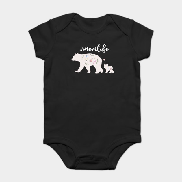 Mama bear with cub, Mom Life, Love Mothers Baby Bodysuit by logiamerch